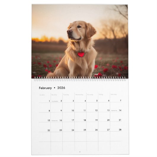 Golden Retriever Seizoen Kalandar Kalender (Feb 2026)
