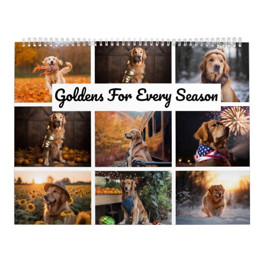 Golden Retriever Seizoen Kalandar Kalender (Hoes)