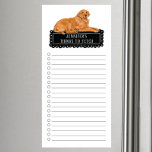 Golden Retriever Shoping List Magnetic Notepad Magnetisch Notitieblok<br><div class="desc">Schattige dingen om een Golden Retriever-hond te halen met een zwart karton-lijst gepersonaliseerd met jouw naam.</div>