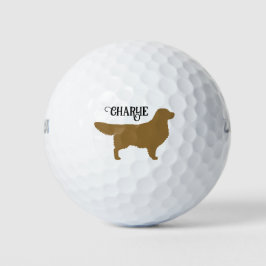 Golden Retriever Silhouet met aangepaste naam Golfballen