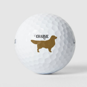 Golden Retriever Silhouet met aangepaste naam Golfballen