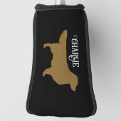 Golden Retriever Silhouet met aangepaste naam Golfheadcover (Draai 90)