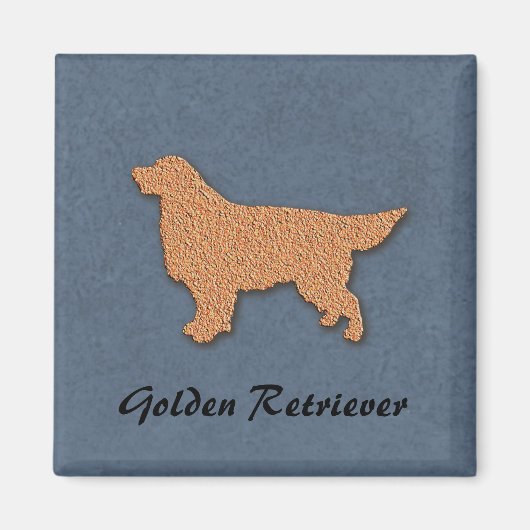 Golden Retriever Silhouet op blauw Magneet (Voorkant)