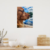 Golden Retriever Silhouet Poster (Keuken)