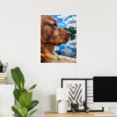 Golden Retriever Silhouet Poster (Thuiskantoor)