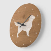 Golden Retriever Silhouette Grote Klok (Hoek)