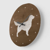 Golden Retriever Silhouette Grote Klok (Hoek)