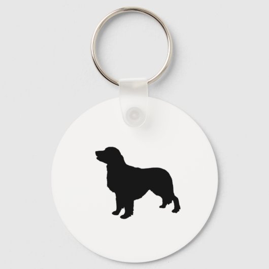 Golden Retriever Silhouette Love Dogs Sleutelhanger (Voorkant)
