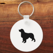 Golden Retriever Silhouette Love Dogs Sleutelhanger (Voorkant)