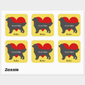 Golden Retriever Silhouette Love is Golden Vierkante Sticker (Vel)