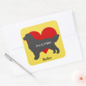 Golden Retriever Silhouette Love is Golden Vierkante Sticker (Envelop)