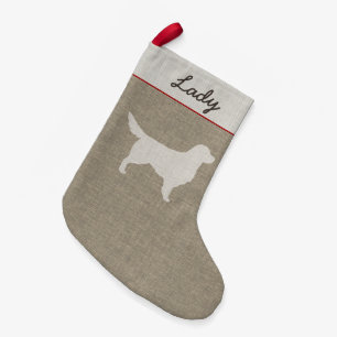 Golden Retriever Silhouette persoonlijke dog-mas Kleine Kerstsok