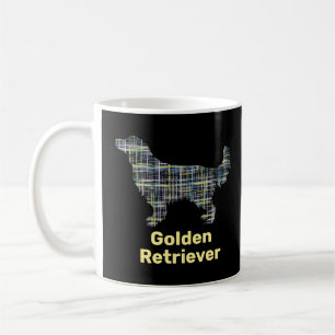 Golden Retriever Silhouette Yellow & Black Grid Koffiemok