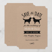 Golden Retriever Silhouetten Bruiloft Save the Dat Date (Voorkant / Achterkant)