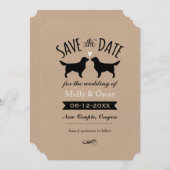 Golden Retriever Silhouetten Bruiloft Save the Dat Save The Date (Voorkant / Achterkant)