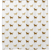 Golden Retriever Silhouetten Patroon Douchegordijn (Voorkant)