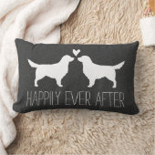 Golden Retriever Silhouettes met hart en tekst Kussen (Deken)