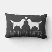 Golden Retriever Silhouettes met hart en tekst Kussen (Achterkant)