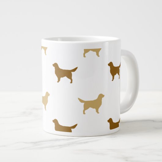 Golden Retriever Silhouettes Pattern Grote Koffiekop (Voorkant rechts)