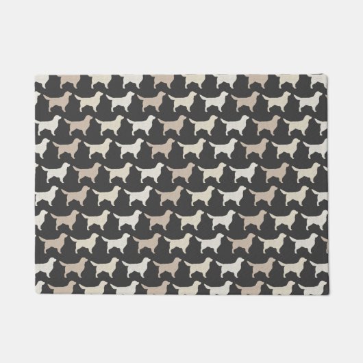 Golden Retriever Silhouettes Pattern | Kute honden Deurmat (Voorkant)