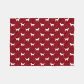 Golden Retriever Silhouettes Pattern Red en White Fleece Deken (Voorkant (Horizontaal))