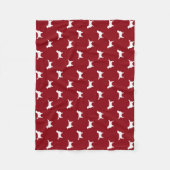Golden Retriever Silhouettes Pattern Red en White Fleece Deken (Voorkant)