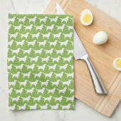 Golden Retriever Silhouettes Pattern Theedoek (Quarter Fold)