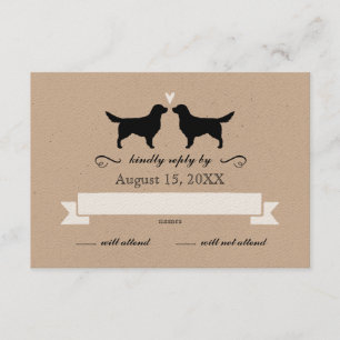 Golden Retriever Silhouettes Wedding RSVP Antwoord