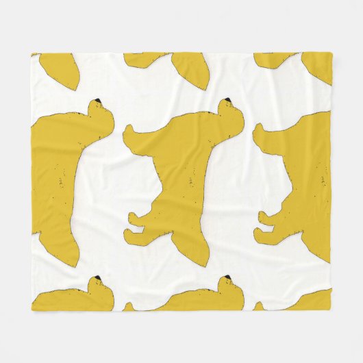 Golden Retriever silo Fleece Deken (Voorkant (Horizontaal))