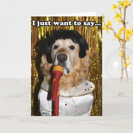 Golden Retriever Singer Hartelijk dank Kaart (Gele Bloem)