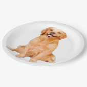 Golden Retriever Sitting Papieren Bordje (Gekanteld)