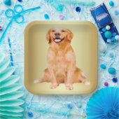 Golden Retriever Sitting Papieren Bordje (Feest)