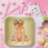 Golden Retriever Sitting Papieren Bordje (Feest)