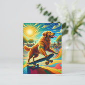 Golden Retriever Skateboarden Briefkaart (Staand voorkant)
