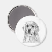 Golden Retriever Sketch Magneet (Voorkant / Achterkant)