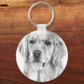 Golden Retriever Sketch Sleutelhanger (Voorkant)
