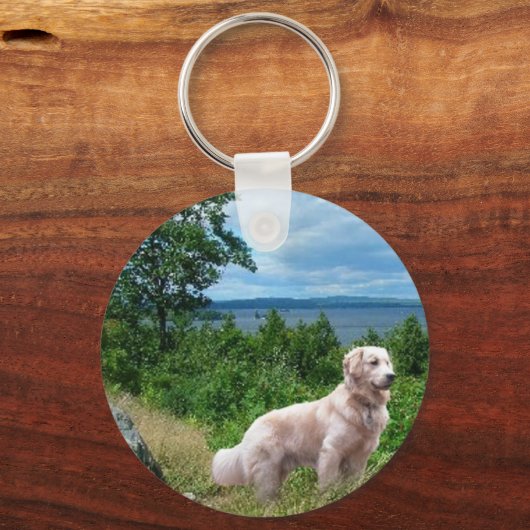Golden Retriever Sleutelhanger bij het meer (Voorkant)