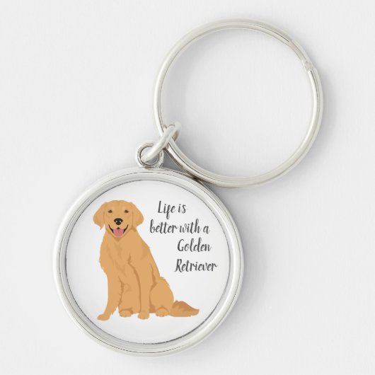 Golden Retriever sleutelhanger. Elke kleur van je  Sleutelhanger (Voorkant)
