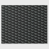 Golden Retriever Small Silhouette Grid Black Cadeaupapier (Vlak)