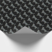 Golden Retriever Small Silhouette Grid Black Cadeaupapier (Hoek)
