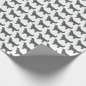 Golden Retriever Small Silhouette Grid White Cadeaupapier (Hoek)