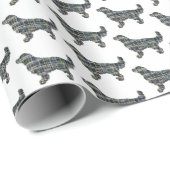 Golden Retriever Small Silhouette Grid White Cadeaupapier (Rol Hoek)