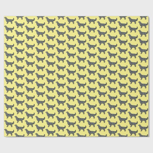 Golden Retriever Small Silhouette Grid White Wrapp Cadeaupapier (Vlak)