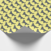 Golden Retriever Small Silhouette Grid White Wrapp Cadeaupapier (Hoek)