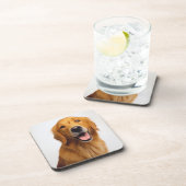 Golden Retriever Smile Bier Onderzetter (Rechterzijde)