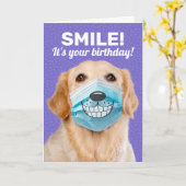 Golden Retriever SMILE! Het is jouw verjaardag Kaart (Gele Bloem)