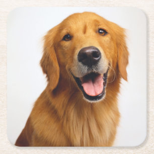 Golden Retriever Smile Kartonnen Onderzetters