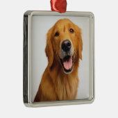 Golden Retriever Smile Metalen Ornament (Rechts)