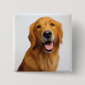Golden Retriever Smile Vierkante Button 5,1 Cm (Voorkant)