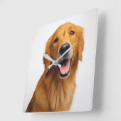 Golden Retriever Smile Vierkante Klok (Hoek)